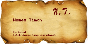 Nemes Timon névjegykártya
